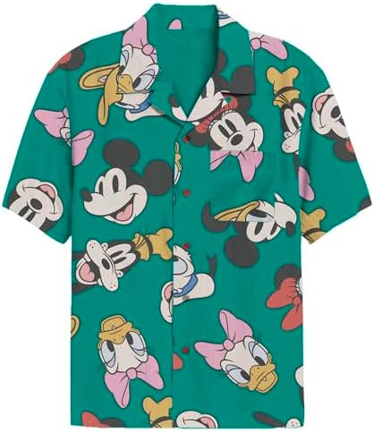 Disney Men's Mickey and Friends Button Down Shirt