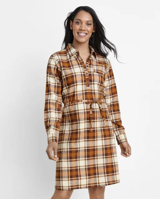 The Children's Place Women's Fall Plaid Long Sleeve Dress